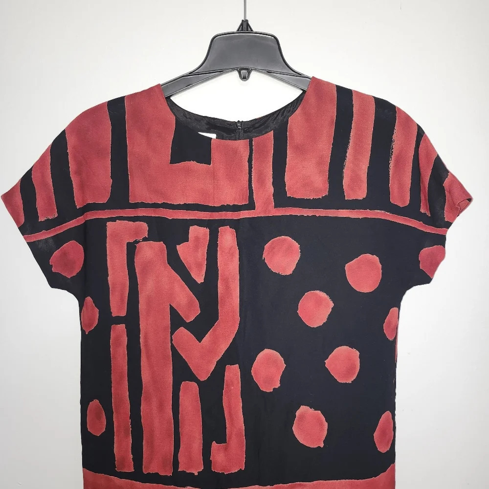 Jones NY women's dress size 8 black and red - Picture 2 of 6